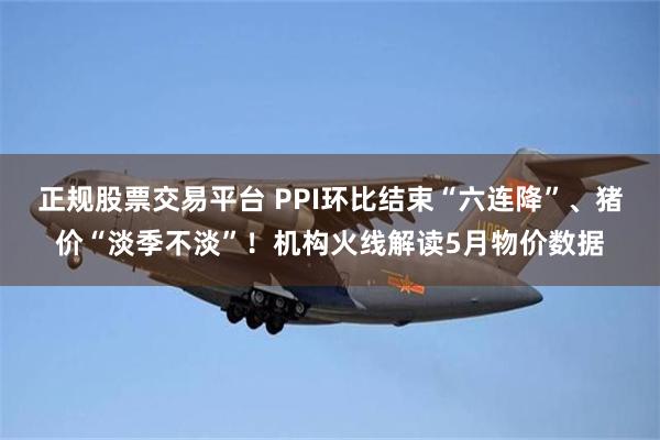 正规股票交易平台 PPI环比结束“六连降”、猪价“淡季不淡”！机构火线解读5月物价数据