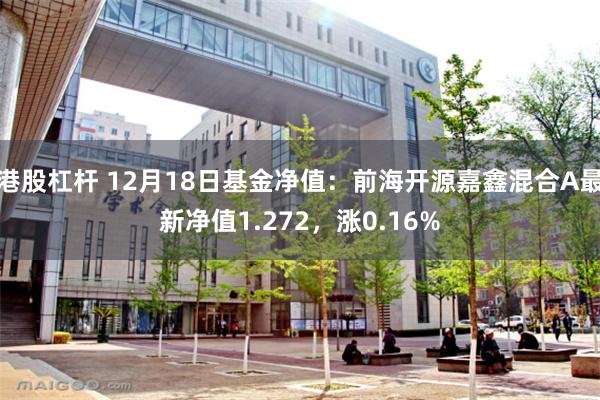 港股杠杆 12月18日基金净值：前海开源嘉鑫混合A最新净值1.272，涨0.16%