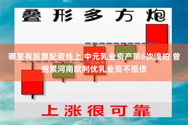 哪里有股票配资线上 中元乳业资产第6次流拍 曾拖累河南欧利优乳业资不抵债